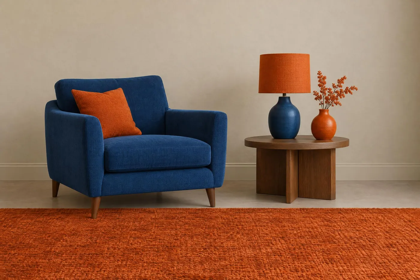 Complementary: Two colours from opposite sides of the wheel, and nothing else.