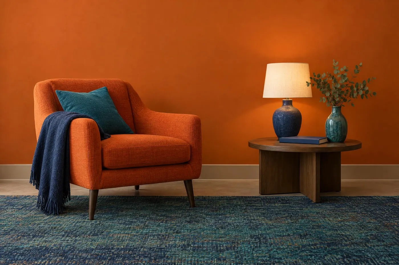 Split-Complementary: One colour against the two sitting either side of its opposite.