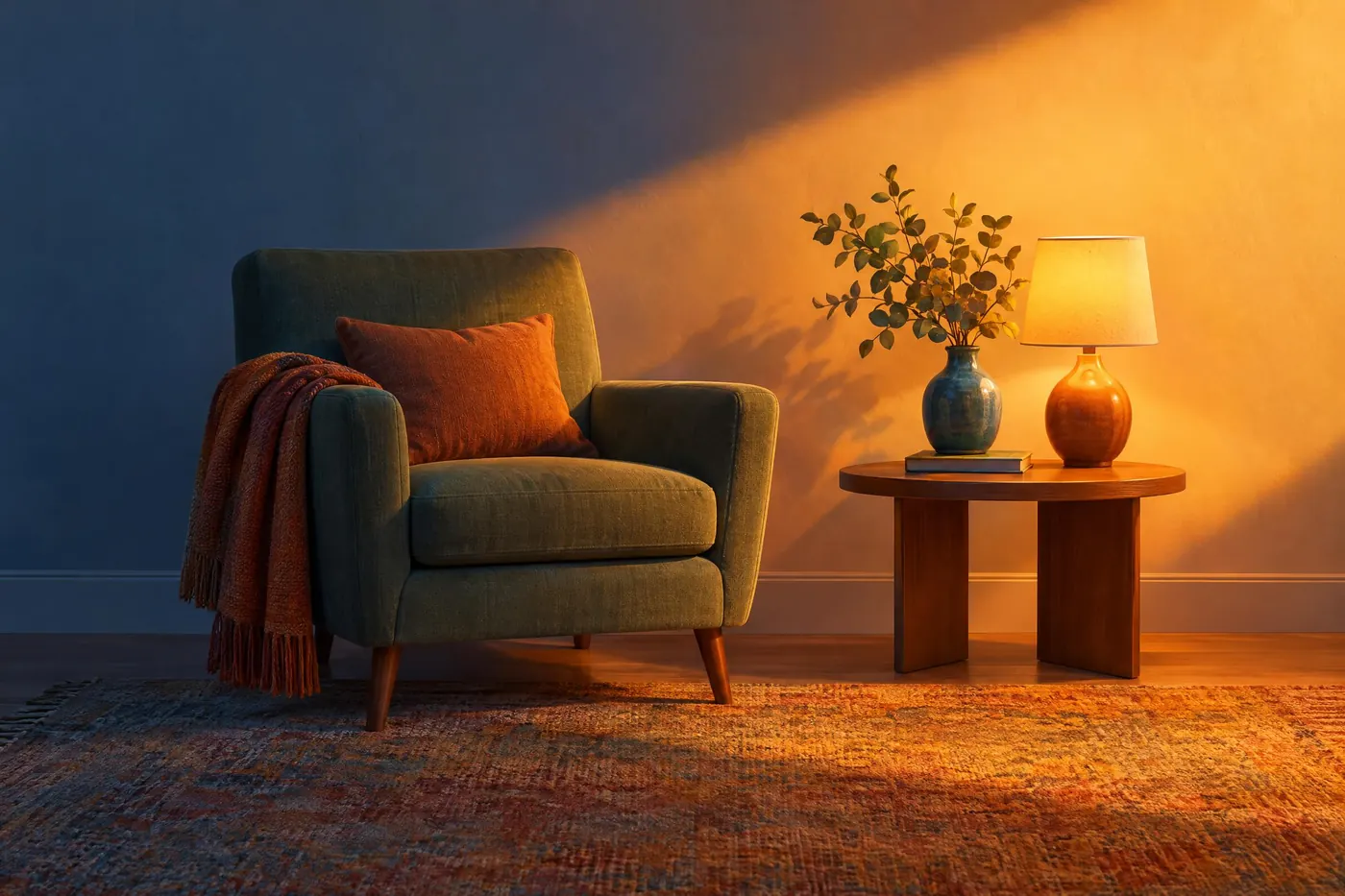 Warm and Cool Split: The picture divided by temperature rather than by hue. Warm light, cool shadow.