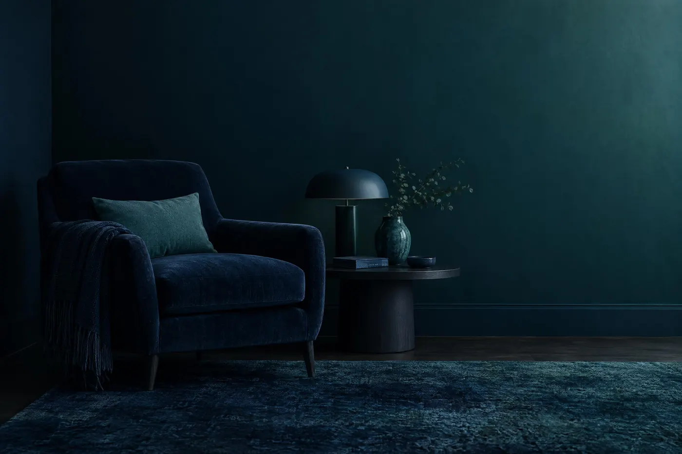 Deep Ocean: Near black to teal in one long climb, with a single pale foam note at the top.