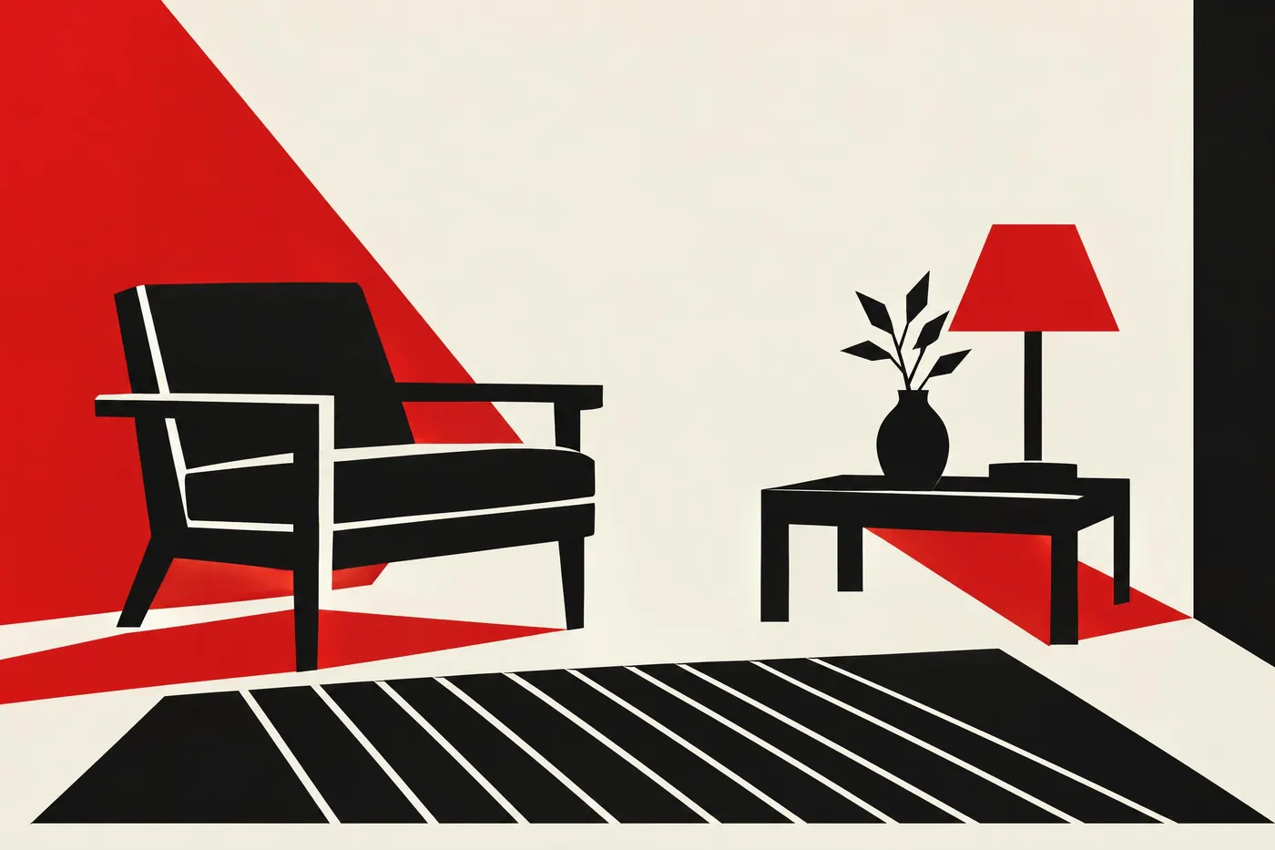 Constructivist Red: One red and one black on cheap paper, with no third colour allowed in.