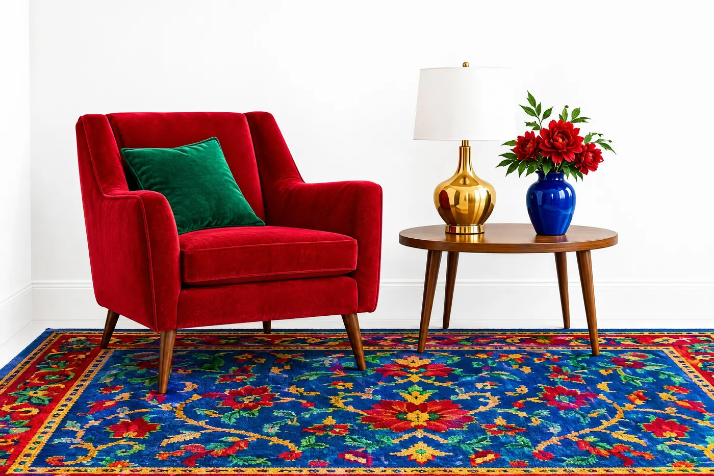 Technicolor Three Strip: Ruby, emerald and sapphire at full strength, on brilliant white.