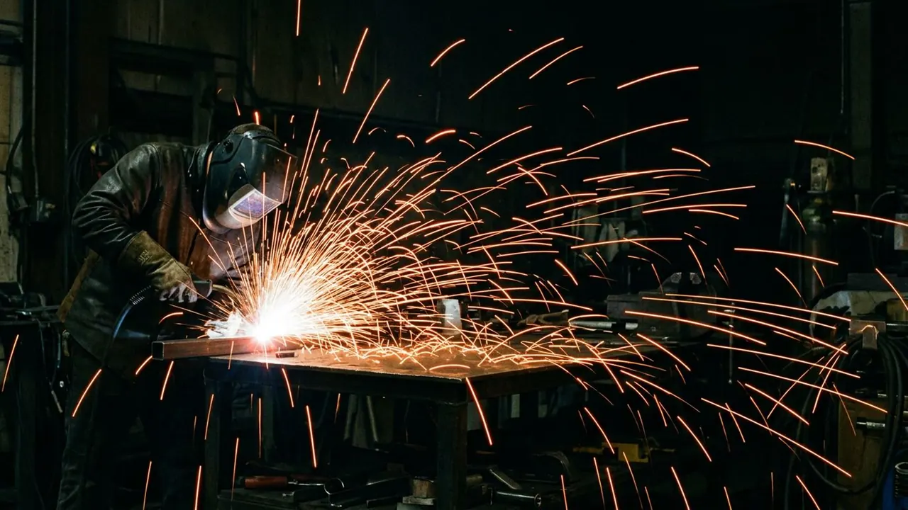 Sparks and Embers: Hot embers fly through the frame and leave short bright trails.