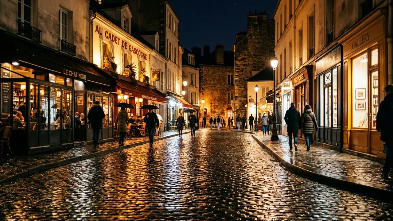 Wet-Down: Surfaces are soaked so they throw light back, even with no rain falling.