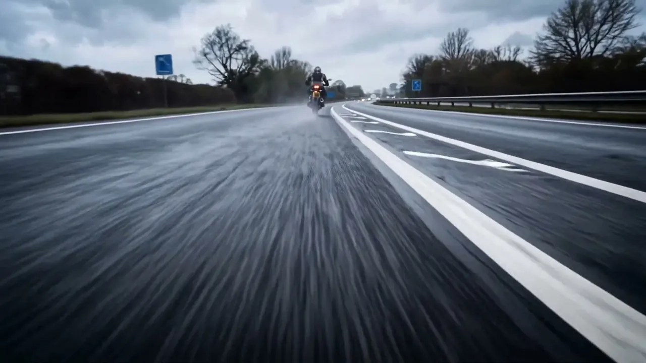 Road Rush: A low camera skims the road surface at speed.