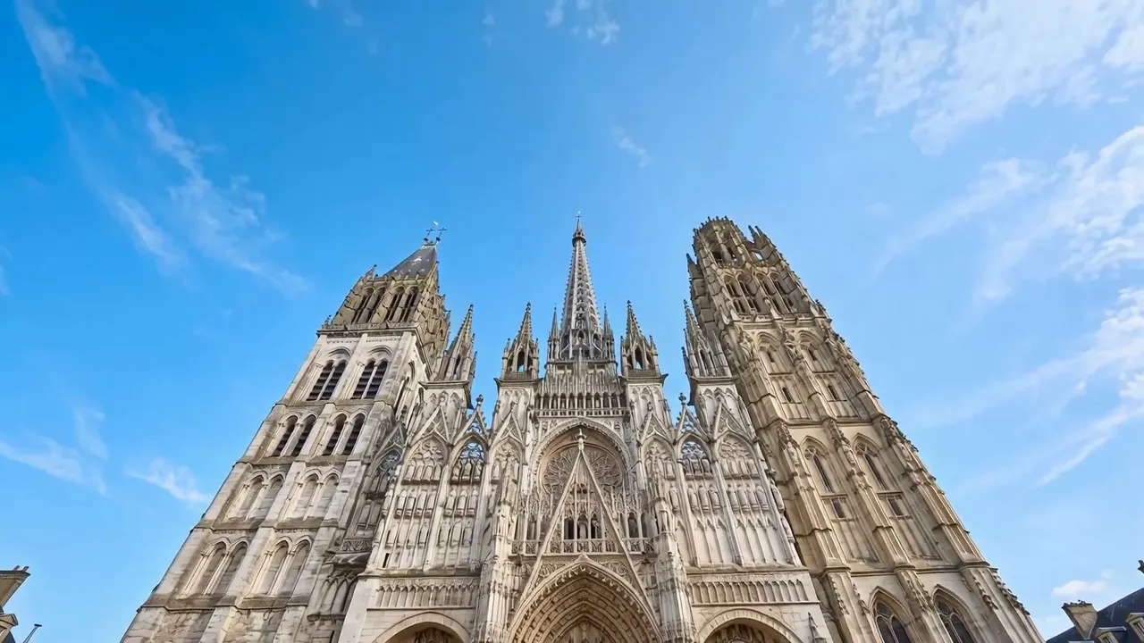 Tilt Up: The camera pivots upward and the view sweeps to the sky.