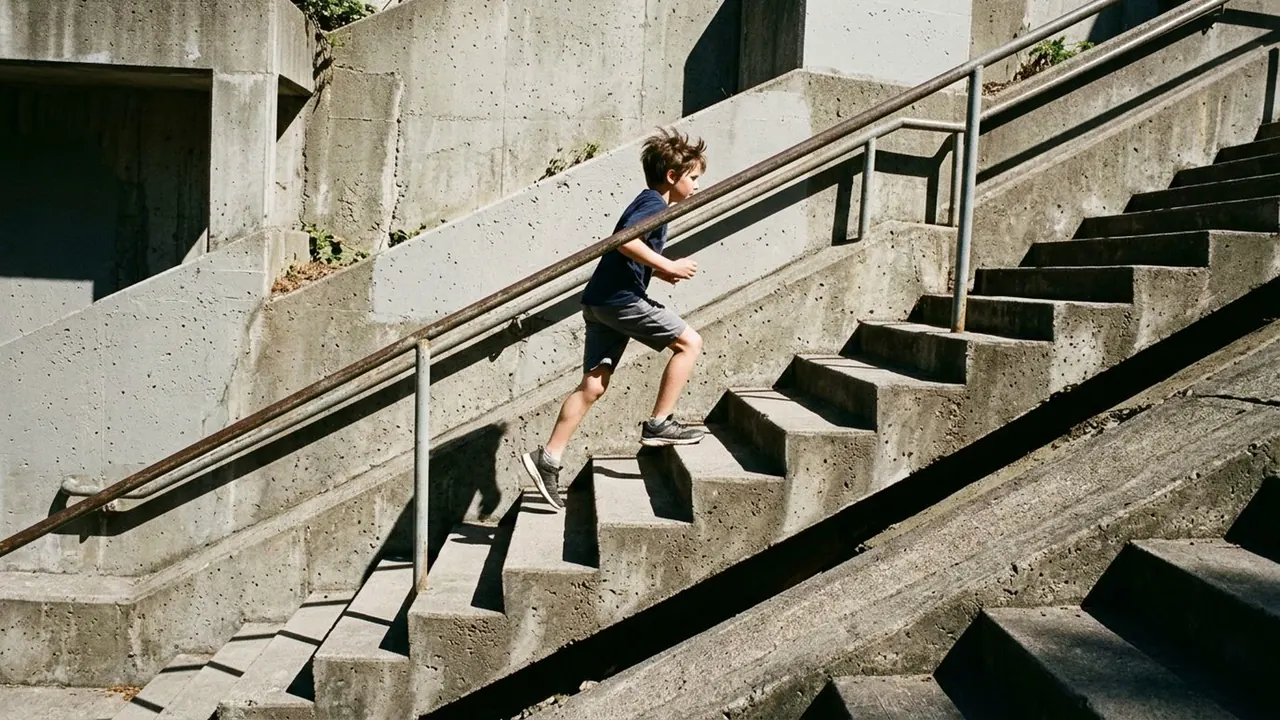 Diagonal Composition: The strong lines run at an angle, so the frame feels in motion.