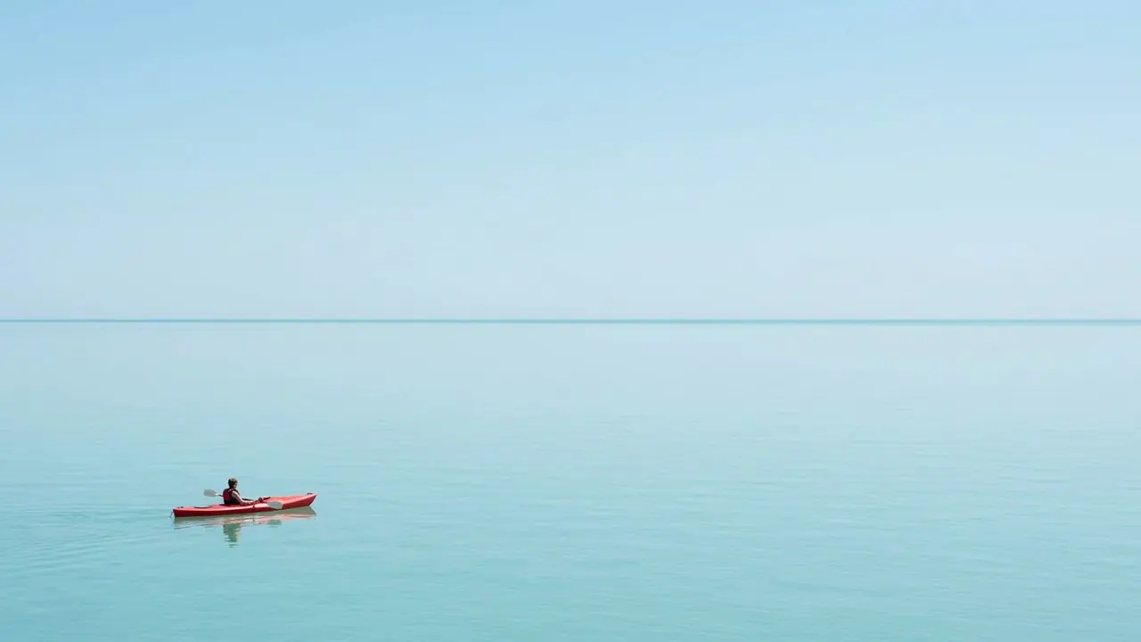 Negative Space: Emptiness takes most of the frame and the subject holds a corner of it.