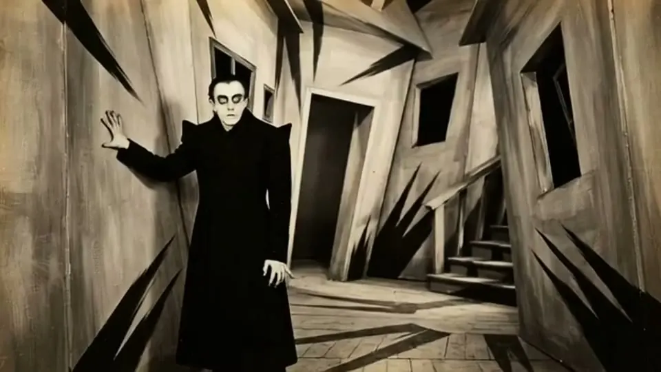 German Expressionism: Sets and shadows are built at impossible angles to show a state of mind.
