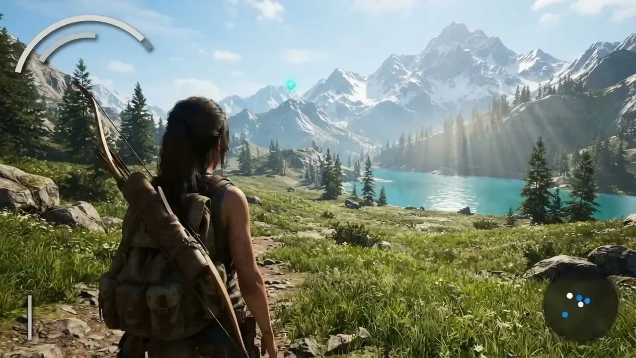 Video Game: The frame renders like a game engine rather than a camera.