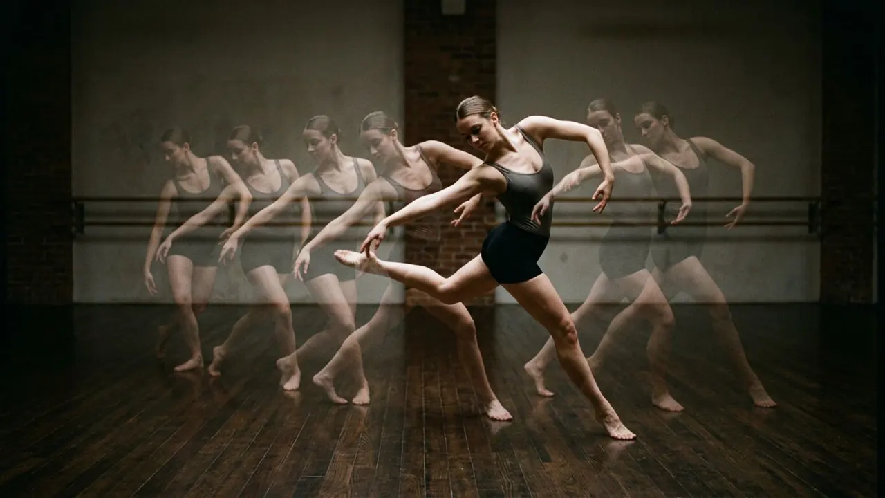 Echo Print: Moving figures leave repeated trailing copies behind them.