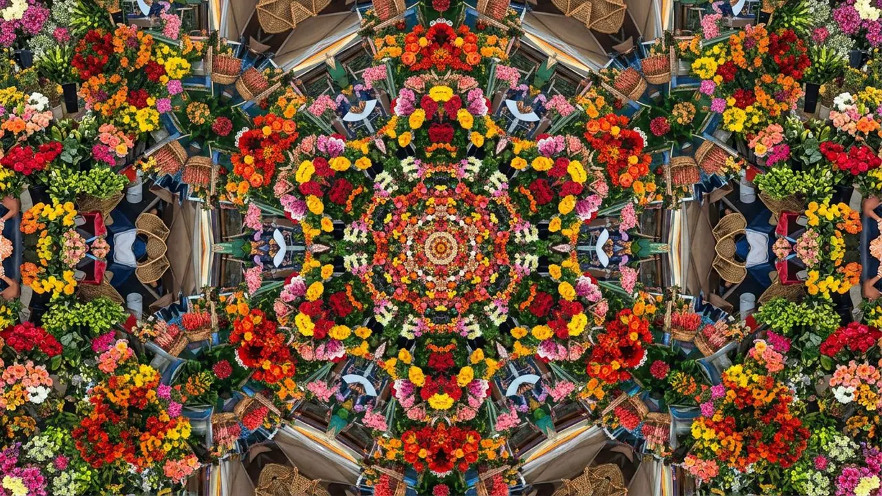 Kaleidoscope: The frame mirrors and repeats into a symmetrical pattern.