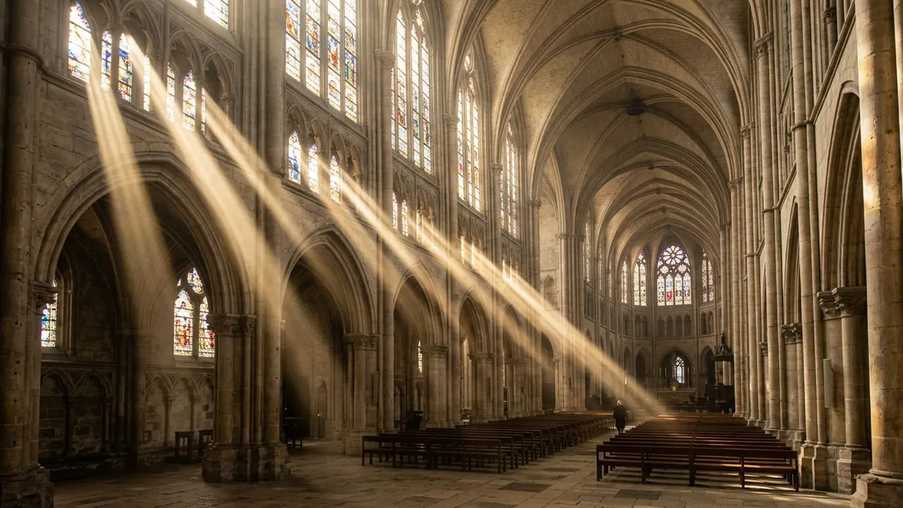 Volumetric Light: Light beams become visible as solid shafts in the air.