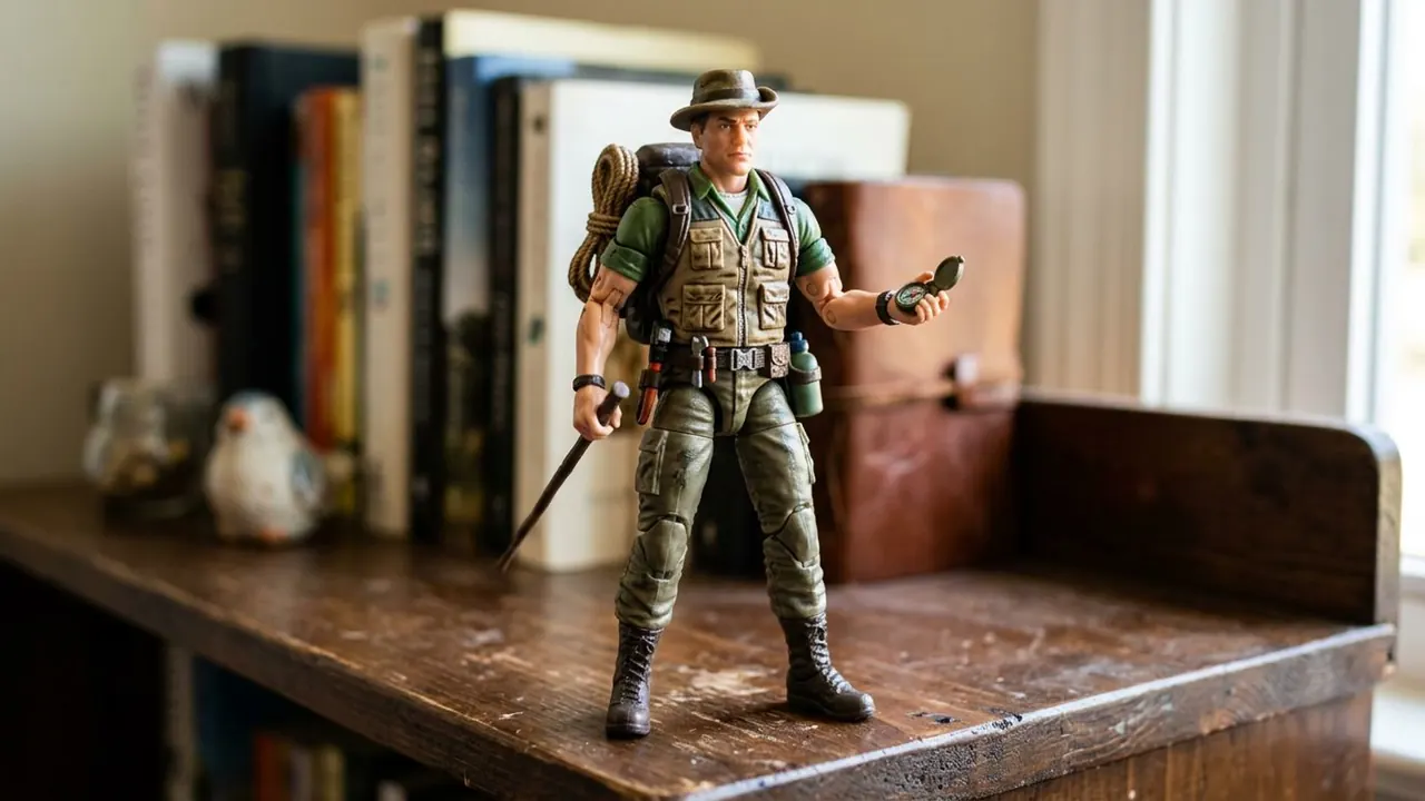 Action Figure: A person is rendered as a poseable collectible figure.