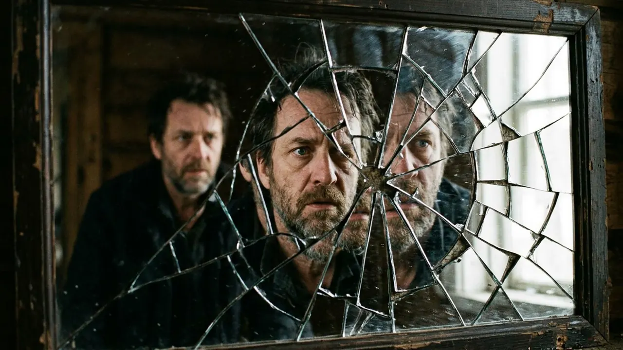 Broken Mirror: Shattered glass multiplies the subject into misaligned fragments.