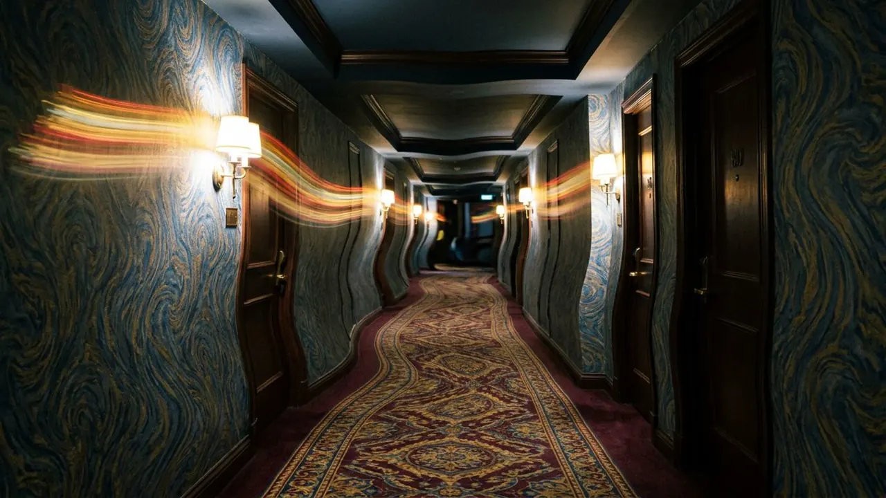 LSD: The room warps and trails as perception comes apart.