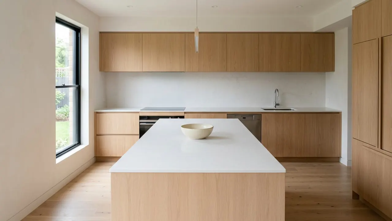 Modern: Minimal contemporary interior, restrained and expensive.