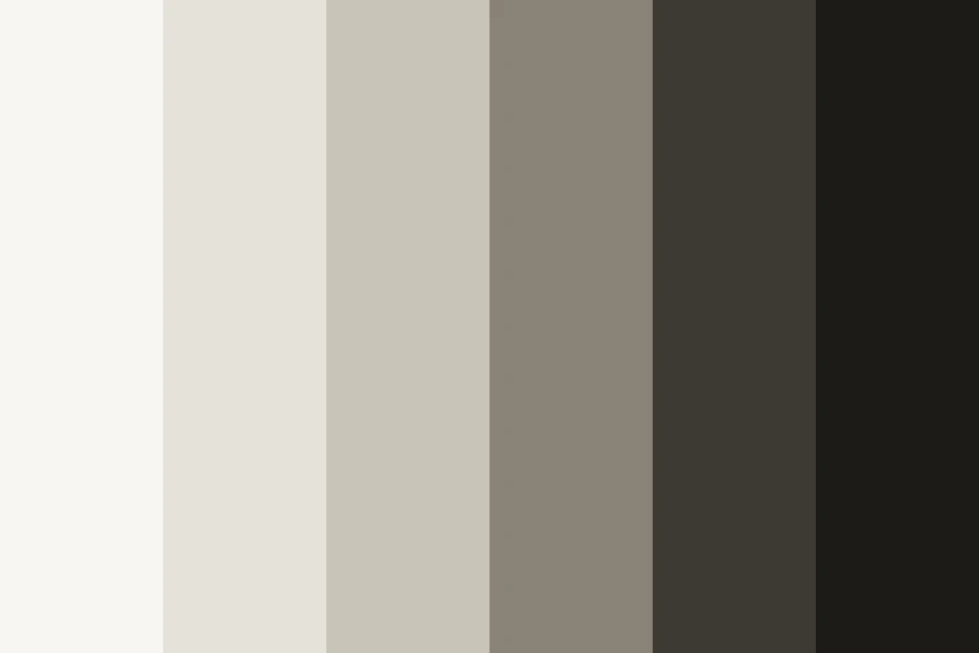 Brand Safe Neutrals: Six warm neutrals, pale to near-black, that sit under anybody's logo.