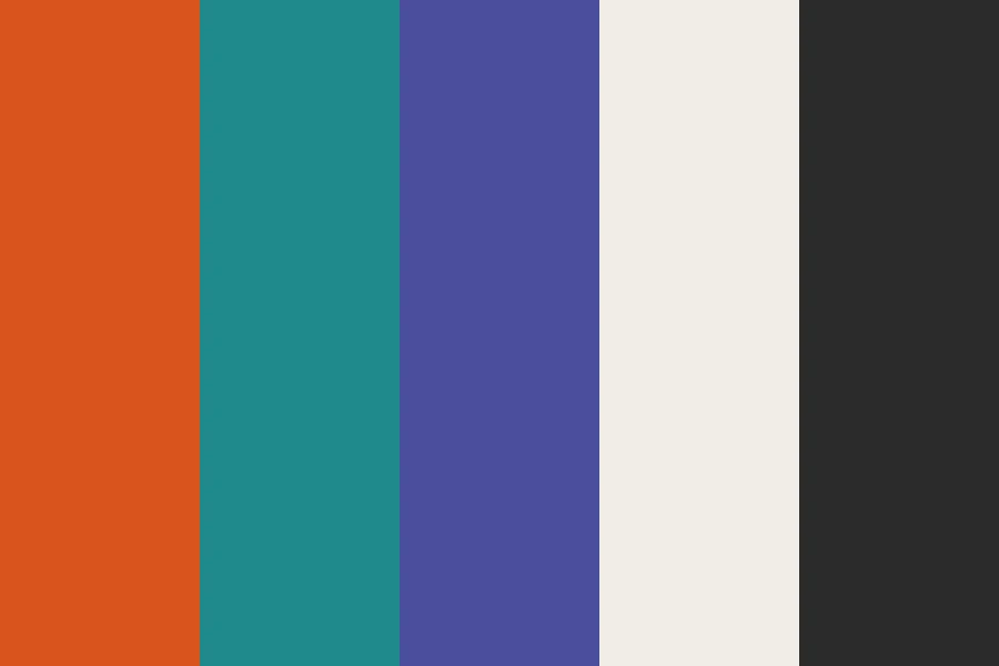 Split-Complementary: One colour against the two sitting either side of its opposite.