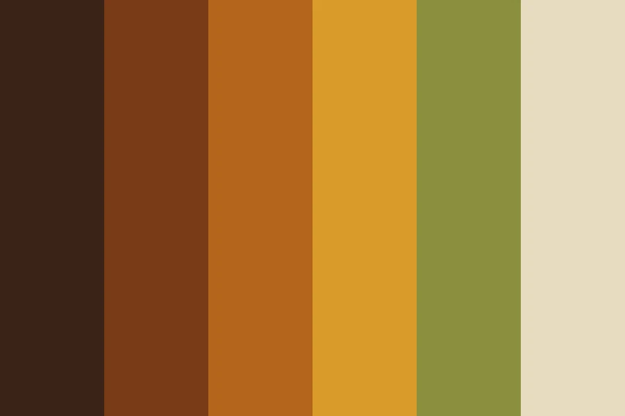 Autumn Woodland: Dark bark under russet, amber and gold, with one olive green left over from summer.