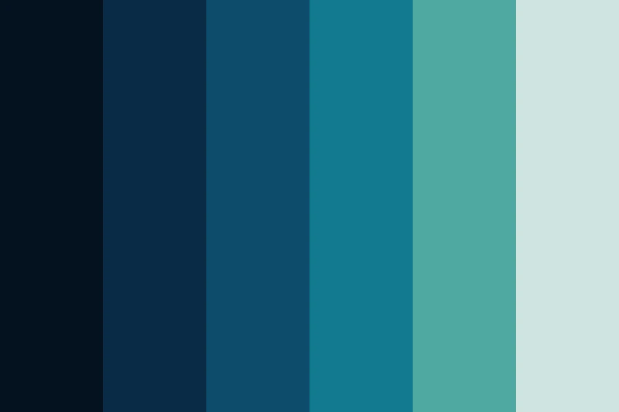 Deep Ocean: Near black to teal in one long climb, with a single pale foam note at the top.