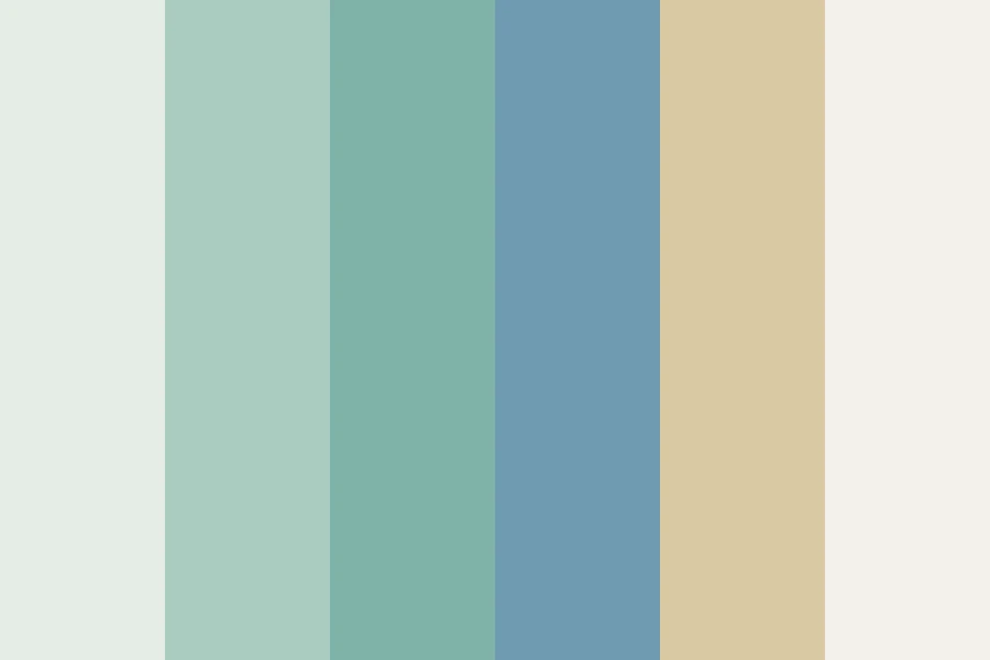 Sea Glass: Frosted greens and a soft blue, with one amber and a chalky off white.