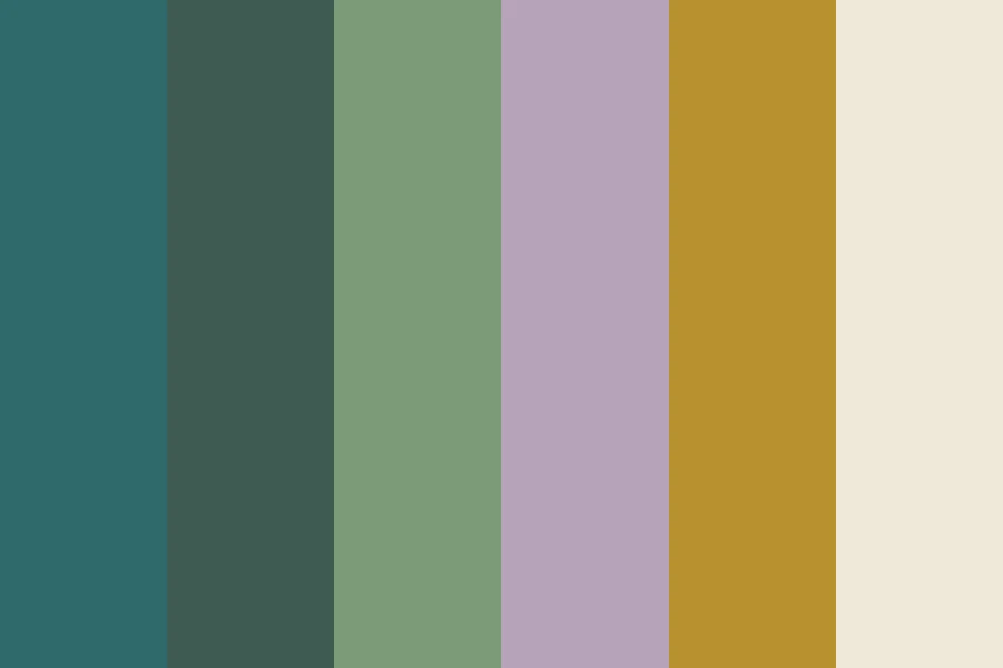 Art Nouveau Sage: Sage and soft mauve with old gold, every colour greyed down, on ivory.