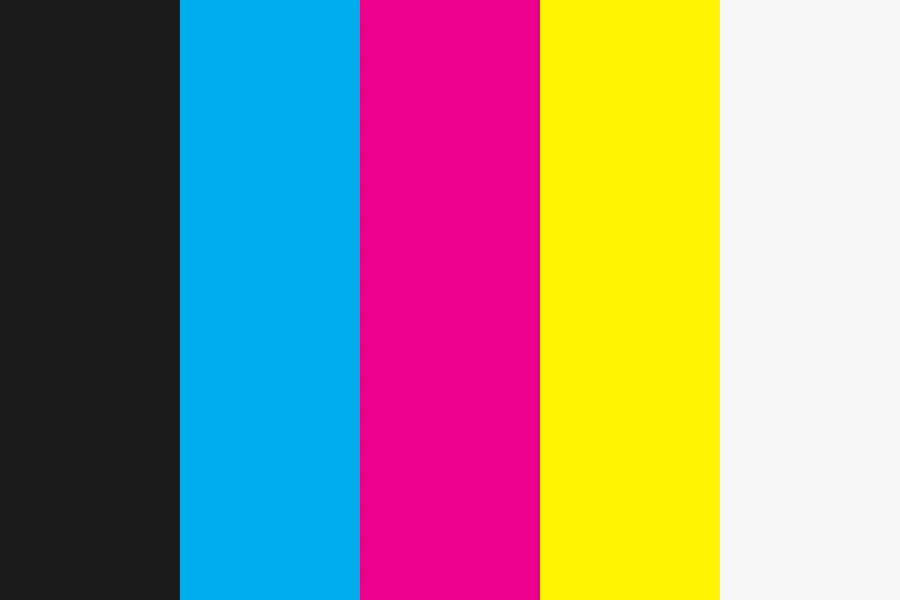 Nineties CMYK: The four printing inks used raw and overprinted, with no colour correction.