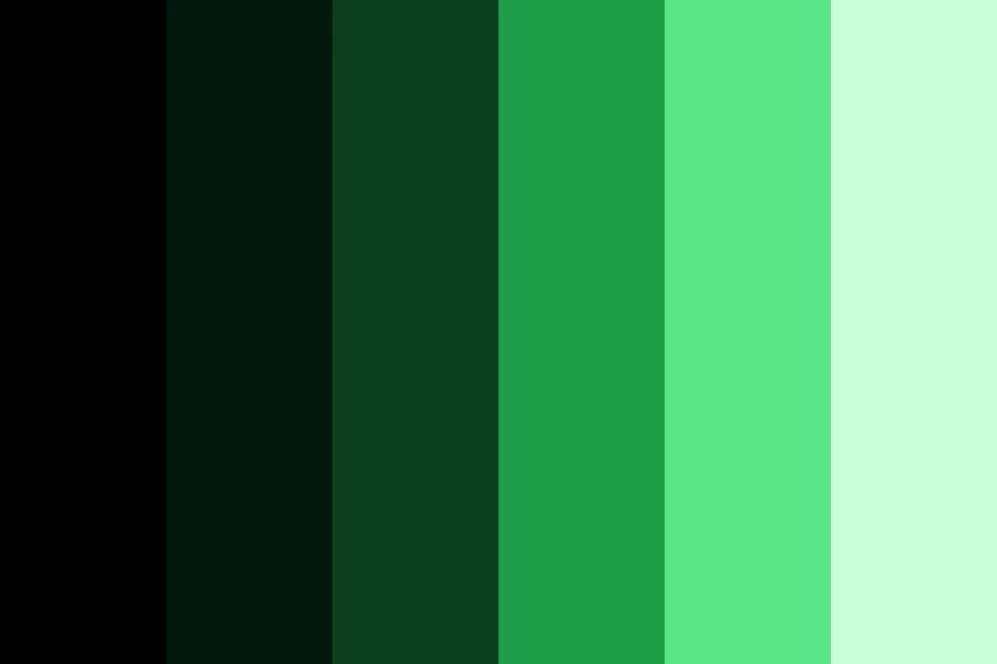 Digital Green: One green hue at every value on black, as if a screen were the only light.
