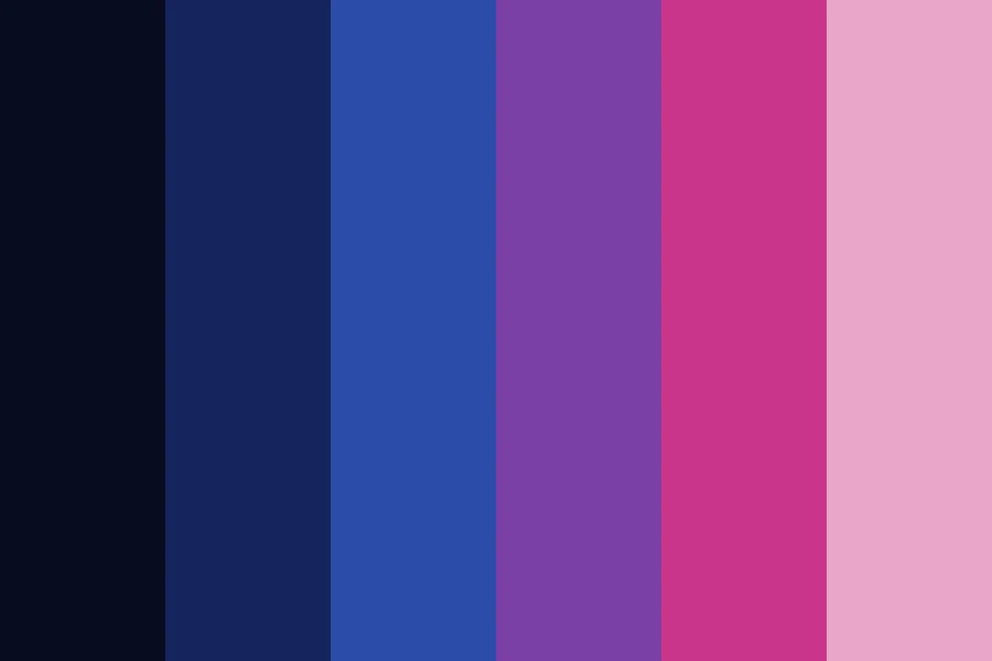 Night Blue and Magenta: A deep indigo night with magenta light cutting across it.