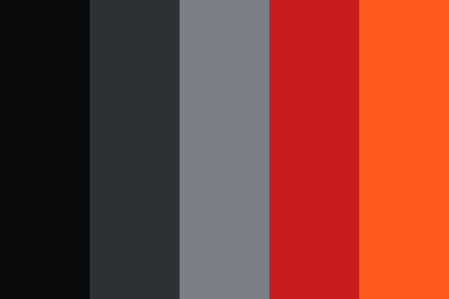 Warning Red: A steel grey world with one red, used as a signal rather than as decoration.