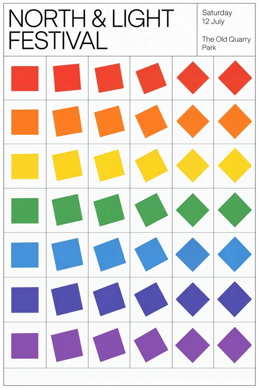 Concrete Art: A visible mathematical system: a grid of shapes built by a rule you can work out.