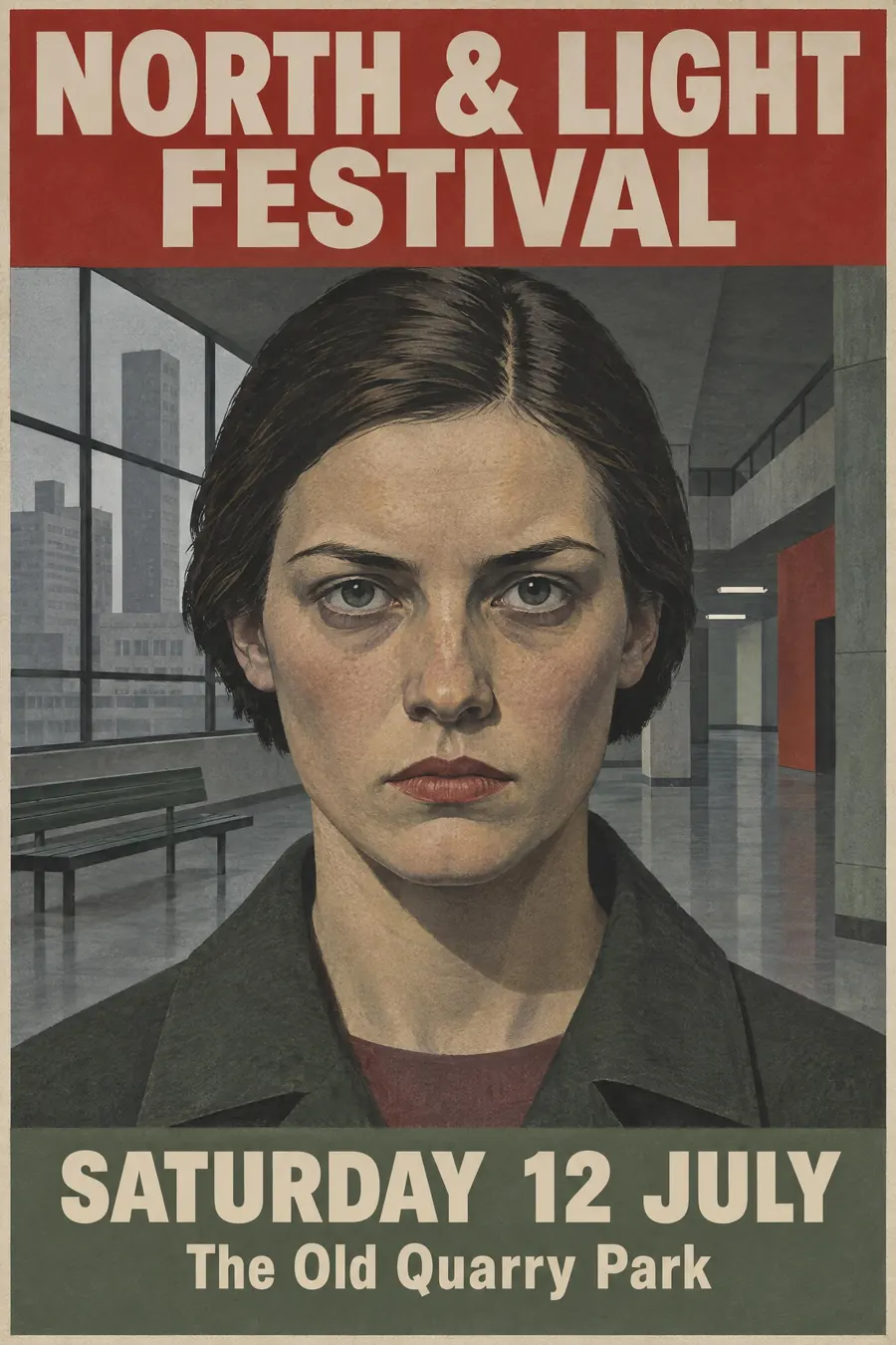 Neue Sachlichkeit: Cold hard-edged realism, an unflattering portrait, and a flat airless light.