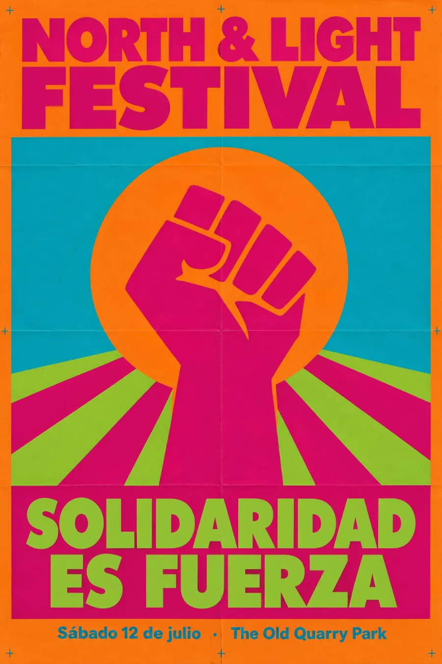 Cuban OSPAAAL: Flat psychedelic colour, a symbolic silhouette and a slogan, printed as a magazine insert.