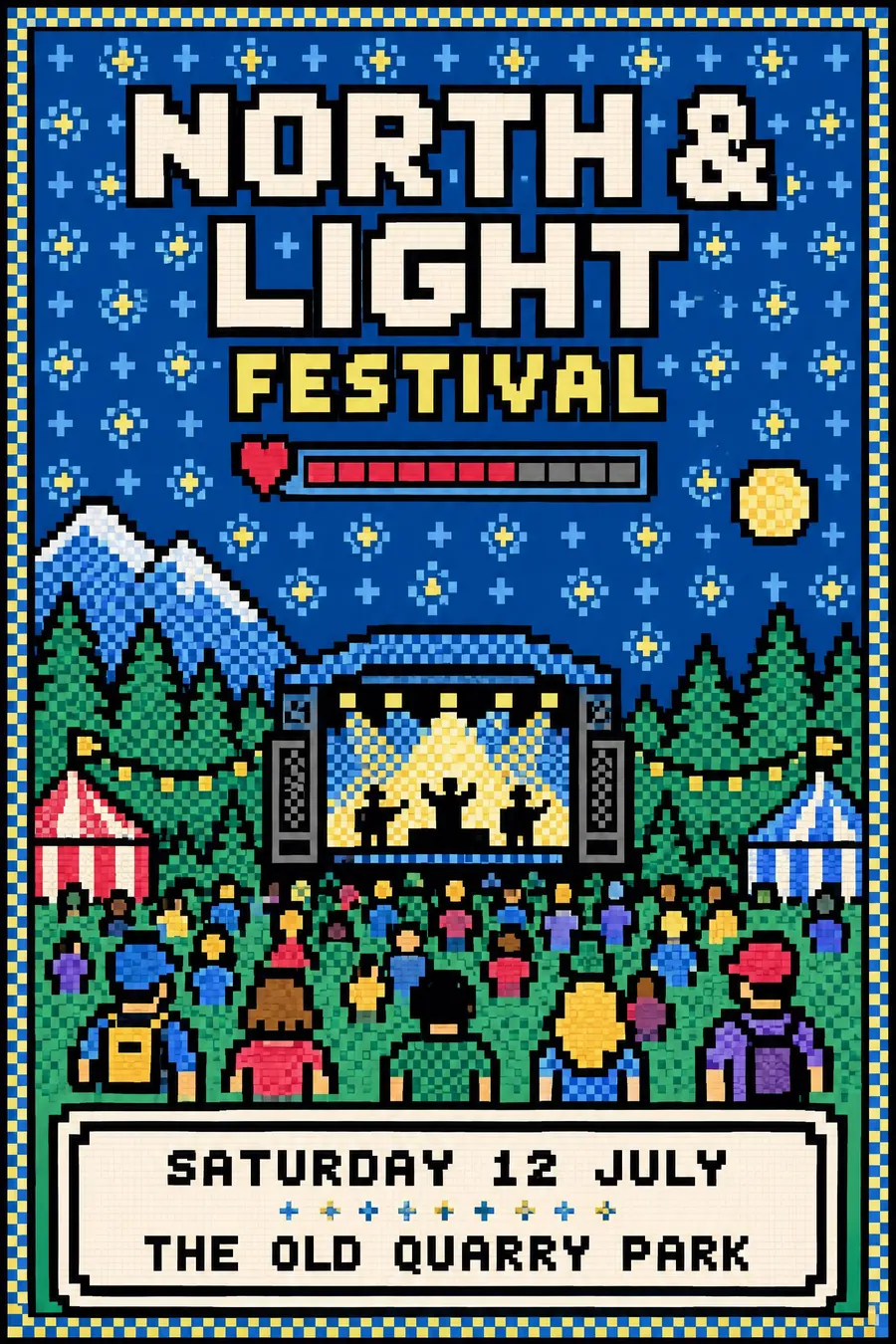 Pixel Art: Every pixel placed on purpose, on a small grid, with a palette of sixteen colours.