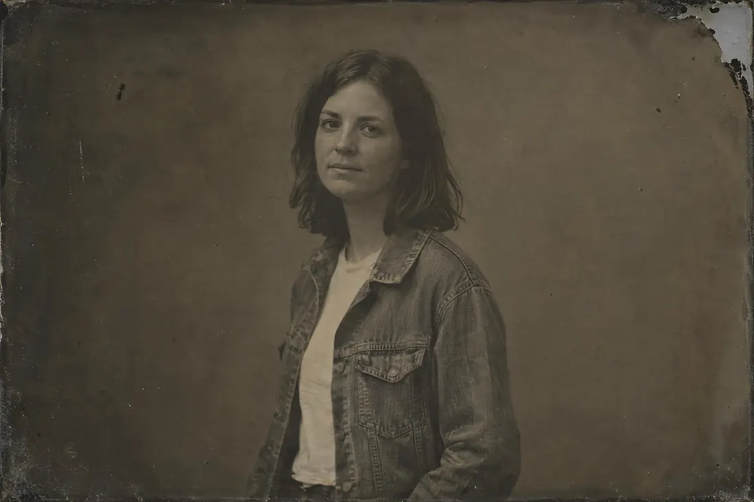 Ambrotype: A thin collodion negative on glass, backed with black, so it reads as a soft grey positive.