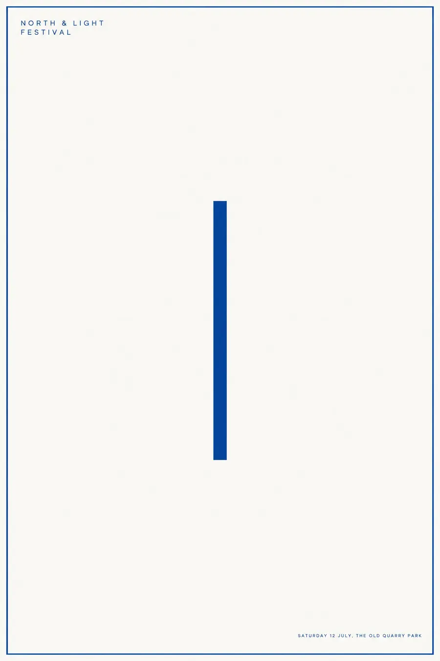 Minimalism: One element, placed exactly, on a very large empty field.