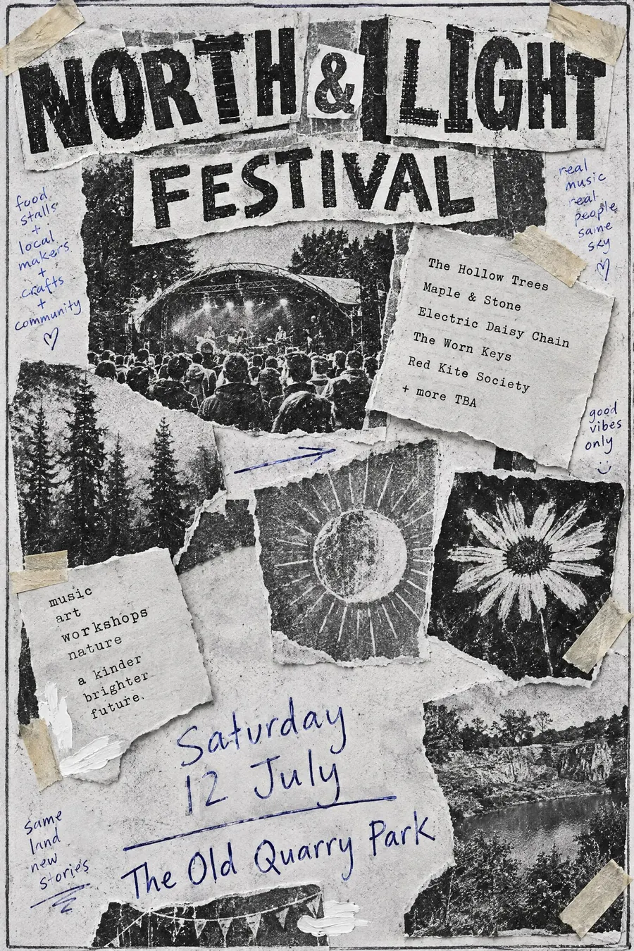 Zine Cut-and-Paste: Everything literally stuck down: photocopies, tape, handwriting and typewriter slips.
