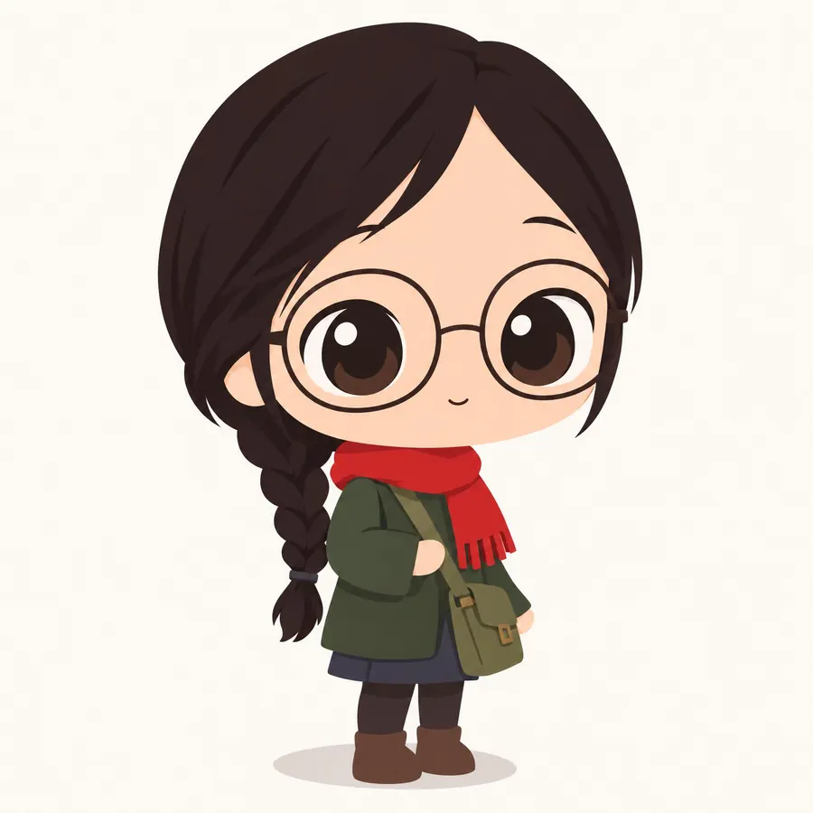Chibi: A character redrawn at two heads tall, with everything except the head made smaller.