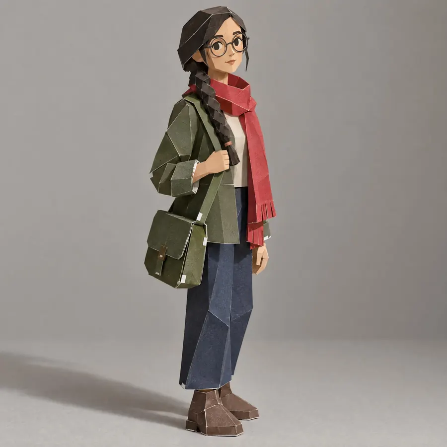 Paper Craft: A three dimensional figure folded and glued from flat sheet, so every curve is a facet.