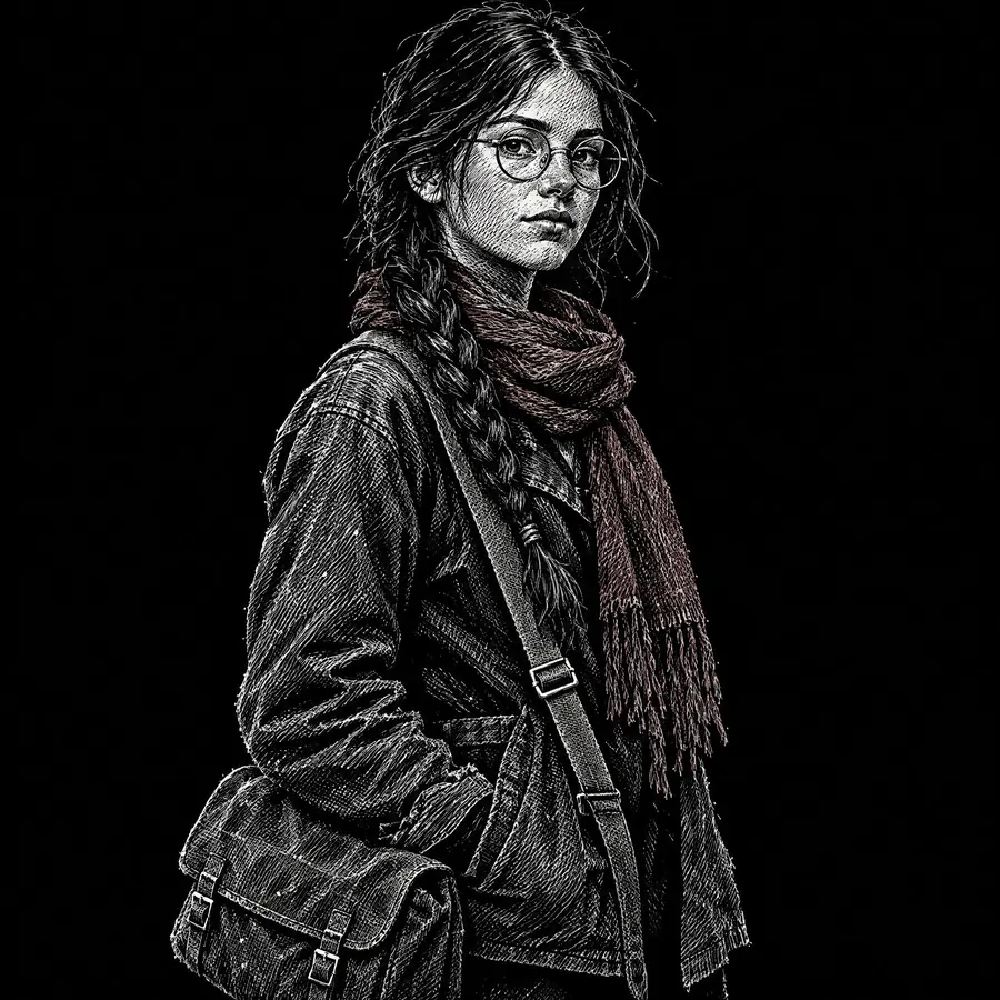Scratchboard: White lines cut out of a solid black surface, so the drawing is made by removal.