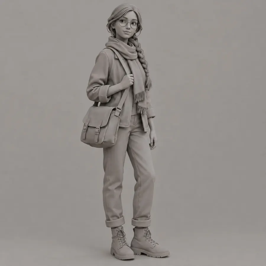 Clay Render: One matte material on everything, so only the form and the shadow show.