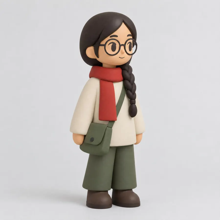Vinyl Designer Toy: A collectible vinyl figure: one piece, no articulation, matte and slightly soft.