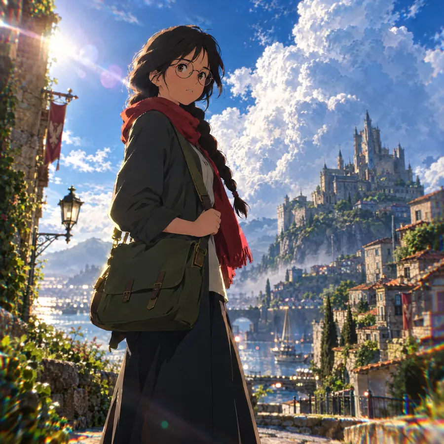 Anime Feature Film: Cel characters inside a photographically lit world, with lens effects over everything.