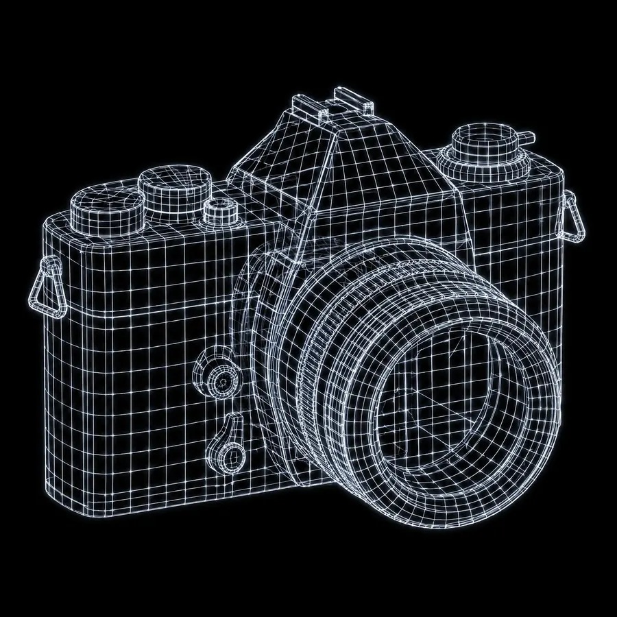 Wireframe: Edges only, with the edges at the back drawn rather than removed.